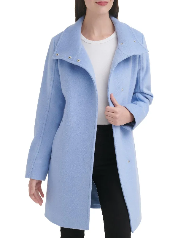 Womens Wool Blend Double Breasted Wool Coat