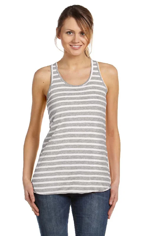 Bella + Canvas Womens Flowy Tank Top - Heather Grey/White