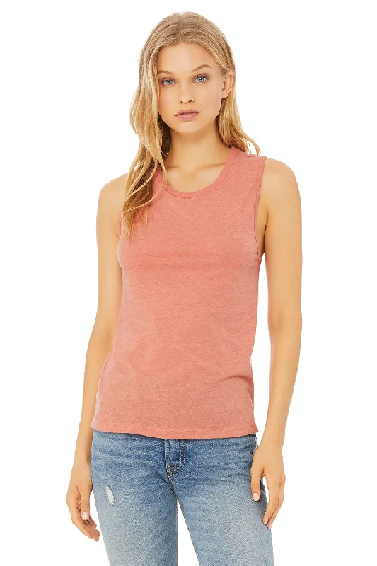 Bella + Canvas Womens Jersey Muscle Tank Top - Heather Sunset Orange