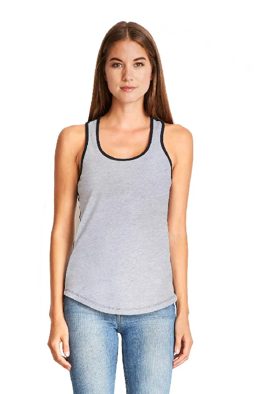 Next Level Womens Ideal Tank Top - Heather Grey/Black - Closeout