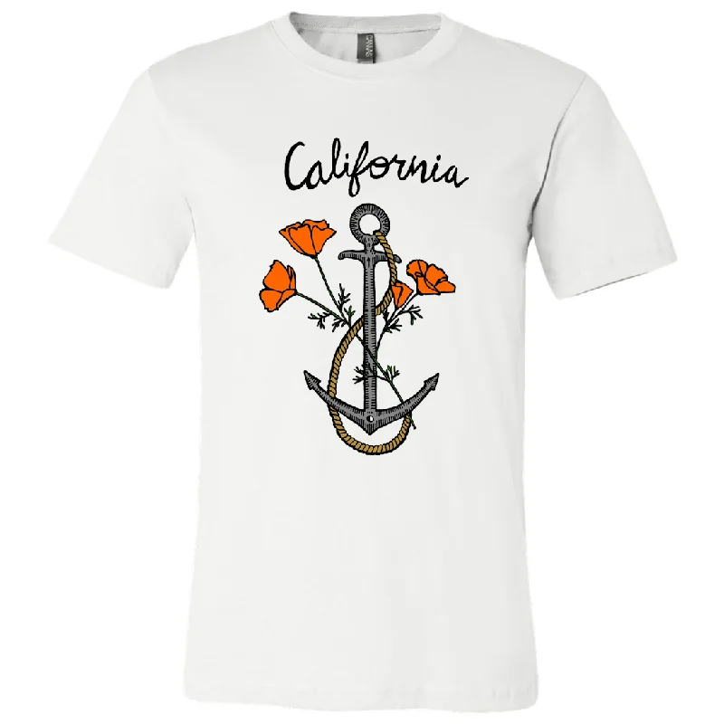 California Anchor Poppies Asst Colors Mens Lightweight Fitted T-Shirt/tee