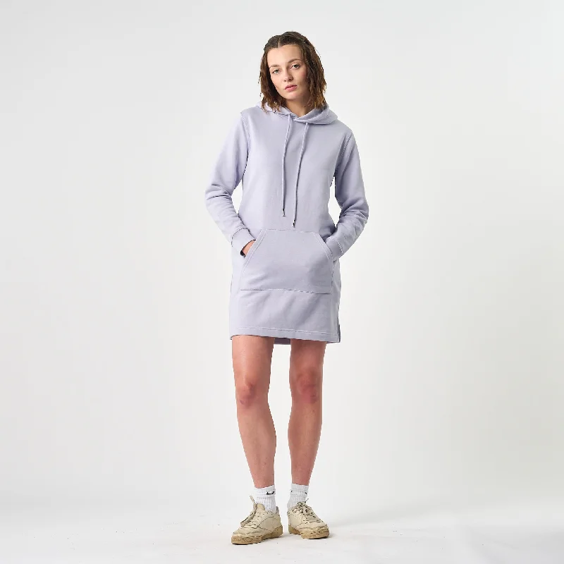 Omnitau Women's Omaha Organic Cotton Casual Fit Hoodie Dress - Lavender Purple