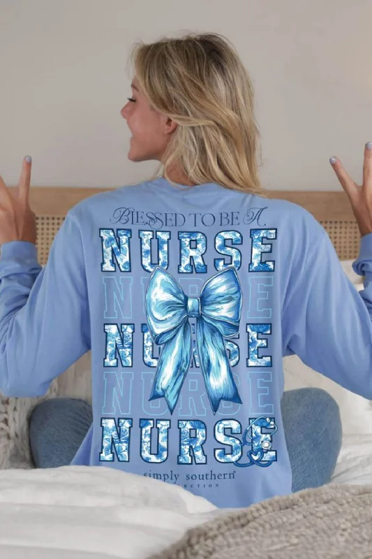 Simply Southern Long Sleeve Blessed Nurse T-Shirt for Women in Vista | LS-NURSE-VISTA