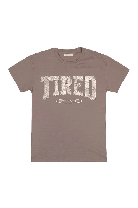 Simply Southern Plus Size Tired T-Shirt for Women in Desert Heather  | EXT-SS-TIRED-DESERTHTHR