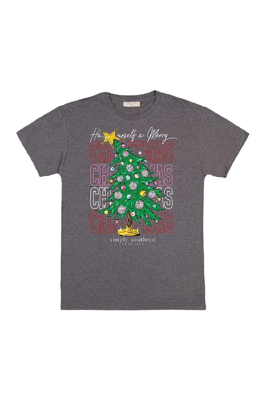 Simply Southern Plus Size Xmas Tree T-Shirt for Women in Iron Heather | EXT-SS-TREE-IRONHTHR