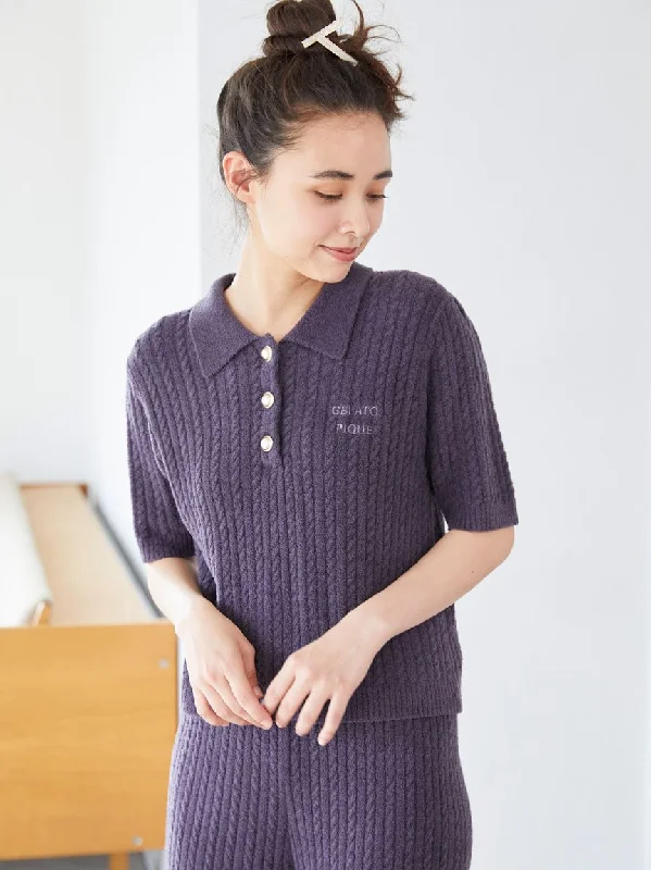 Smoothie Aran Knit Polo Shirt